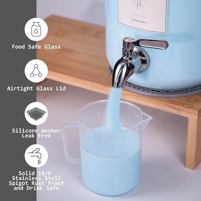 2 Pack Glass Laundry Detergent Dispenser, Sturdy glass Fabric Softener Dispenser - Image 3