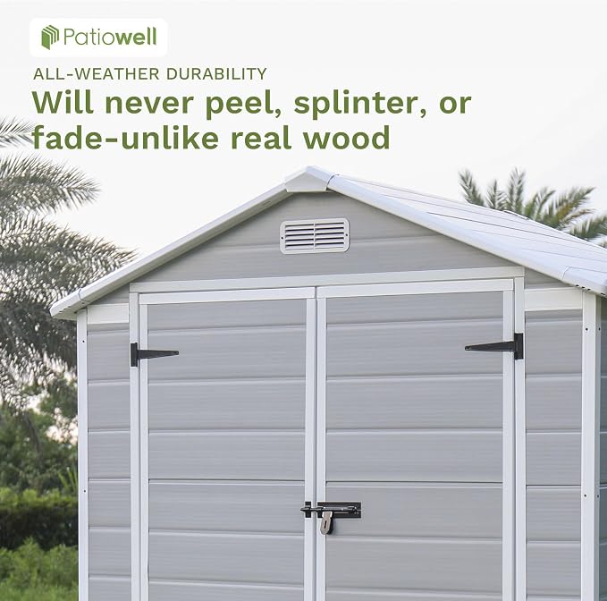 Patiowell 6 x 4 FT Resin Outdoor Storage Shed - Image 6