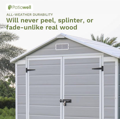 Patiowell 6 x 4 FT Resin Outdoor Storage Shed - Image 6