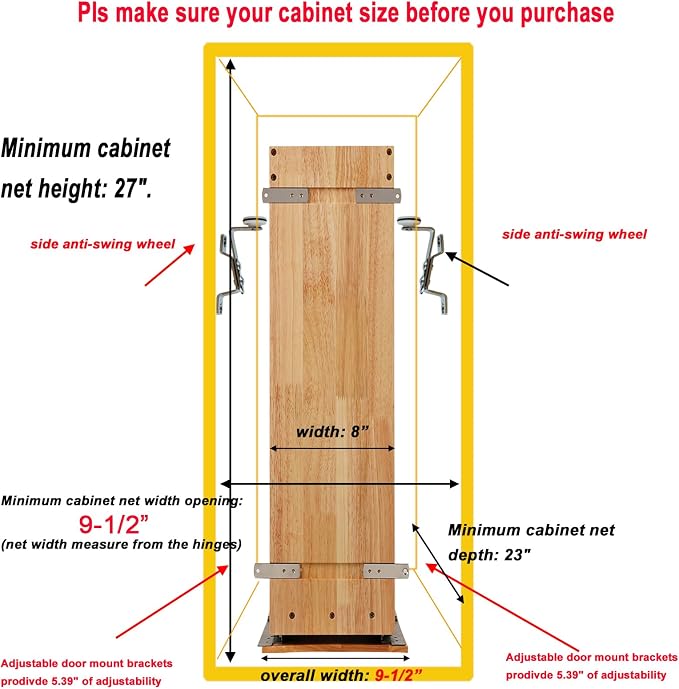DINDON Pull Out Spice Rack Cabinet Organizer - Image 4