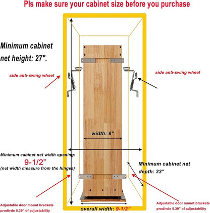 DINDON Pull Out Spice Rack Cabinet Organizer - Image 4