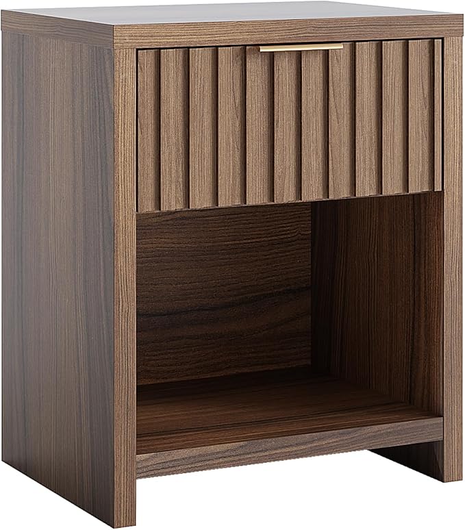 VINGLI Fluted Nightstand, Bedside Table, End Tables in Bedroom, Wood Side Table - Image 9