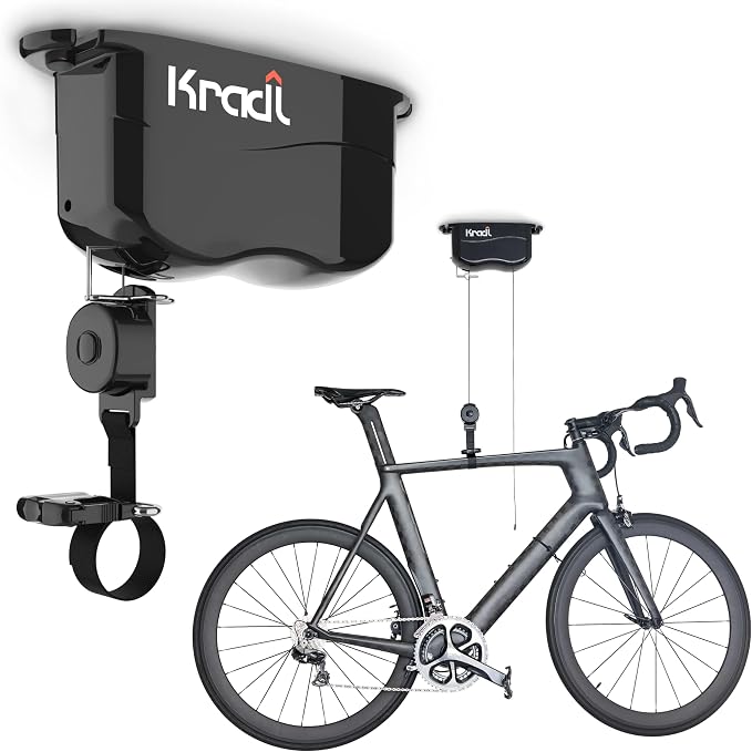 Kradl - Ceiling Mount Bike Lift and Rack. Bicycle Storage Hoist Without by Kradl