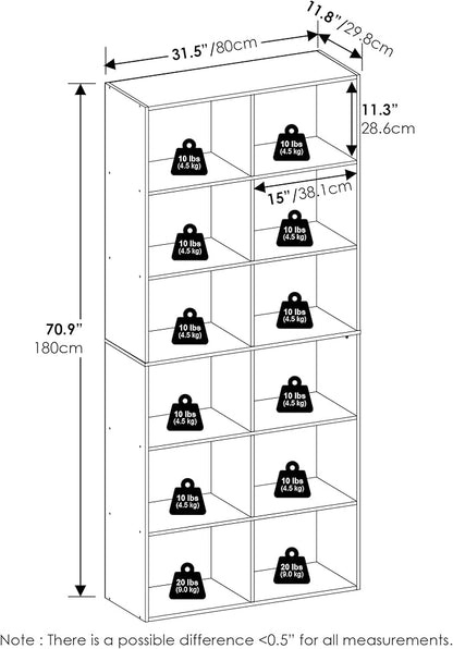 Furinno Basic Book Shelf, 12-Cube Bookshelf, Bookcase - Image 3