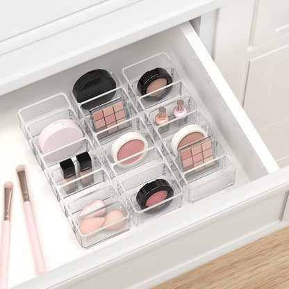HBlife Clear Acrylic Makeup Compact Organizer, 8 Spaces Vanity Organizer Stand - Image 7