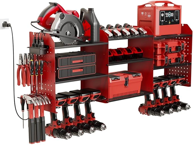 Power Tool Organizer with Charging Station Wall Mount, 3 Layer Expanded Heavy by TrustXankziYourPremierChoiceforHomeDeskOrganization