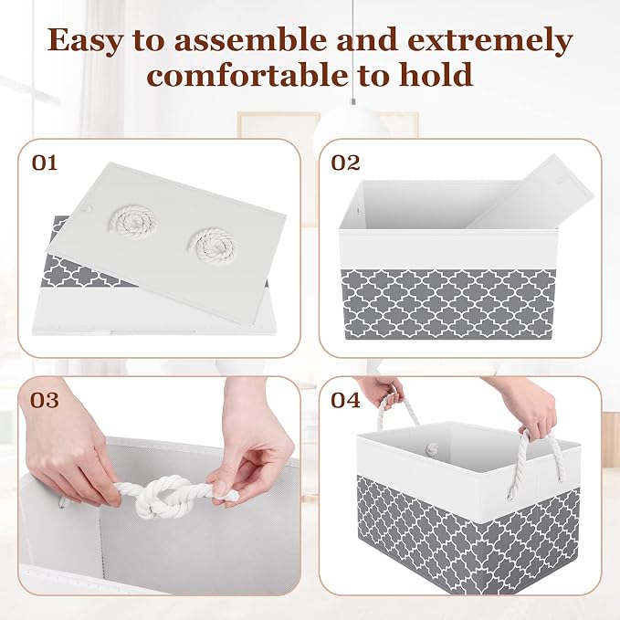 Storage Bins 4-Pack, Foldable Storage Baskets - Image 4