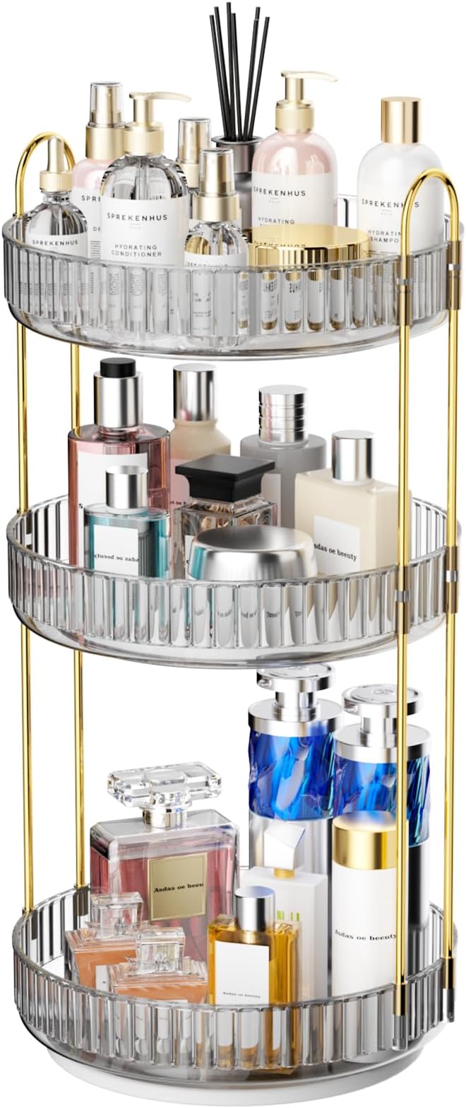 GTI 360°Rotating Makeup Organizer, 3 Tier Large Capacity Perfume Cosmetics by GTI