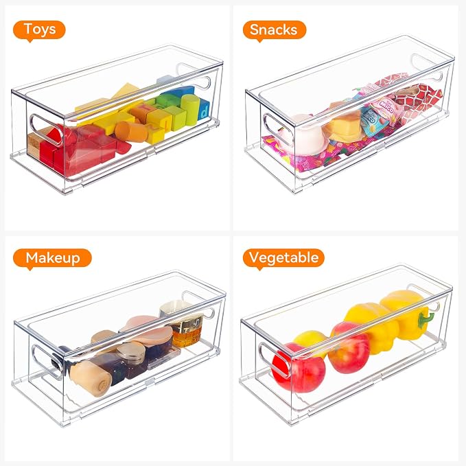 Abiudeng 2 Pack Stackable Refrigerator Organizer Bins - Image 4