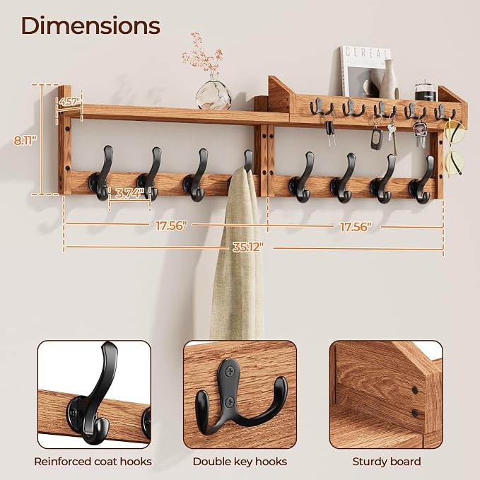 Evermagin 35" Coat Rack Wall Mount - Image 2