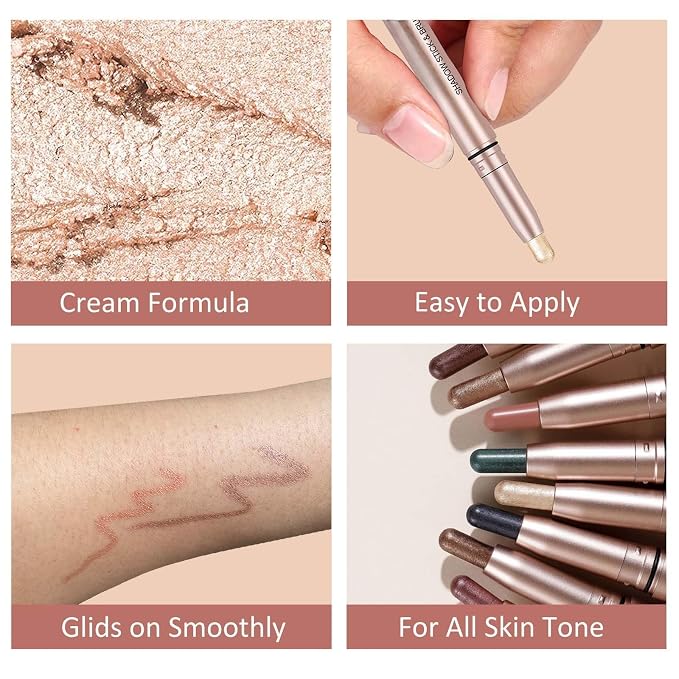Black Eyeshadow Stick Makeup, Waterproof Hypoallergenic Long Lasting Cream Eye - Image 4