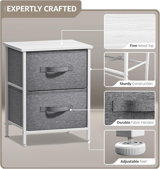 Sorbus Nightstand with 2 Drawers - Image 4