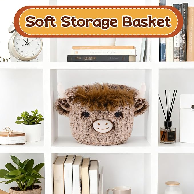 Highland Cow Plush Basket, Highland Cow Gift Basket - Image 4