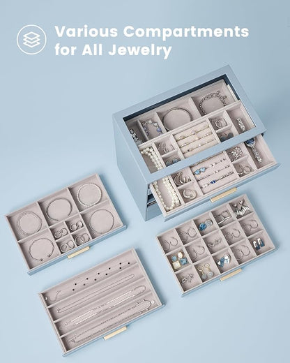 Lolalet Jewelry Box Organizer, 8-Layer Jewelry Organizers and Storage Case - Image 3