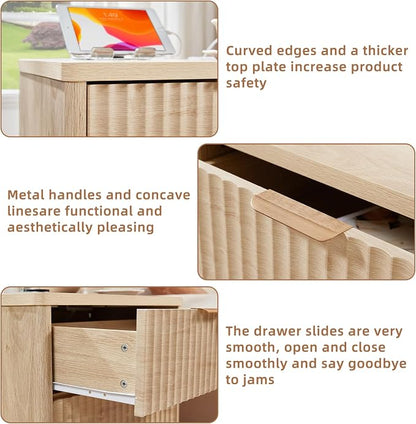 LEYAOYAO Fluted Nightstand Set of 2 - Image 7