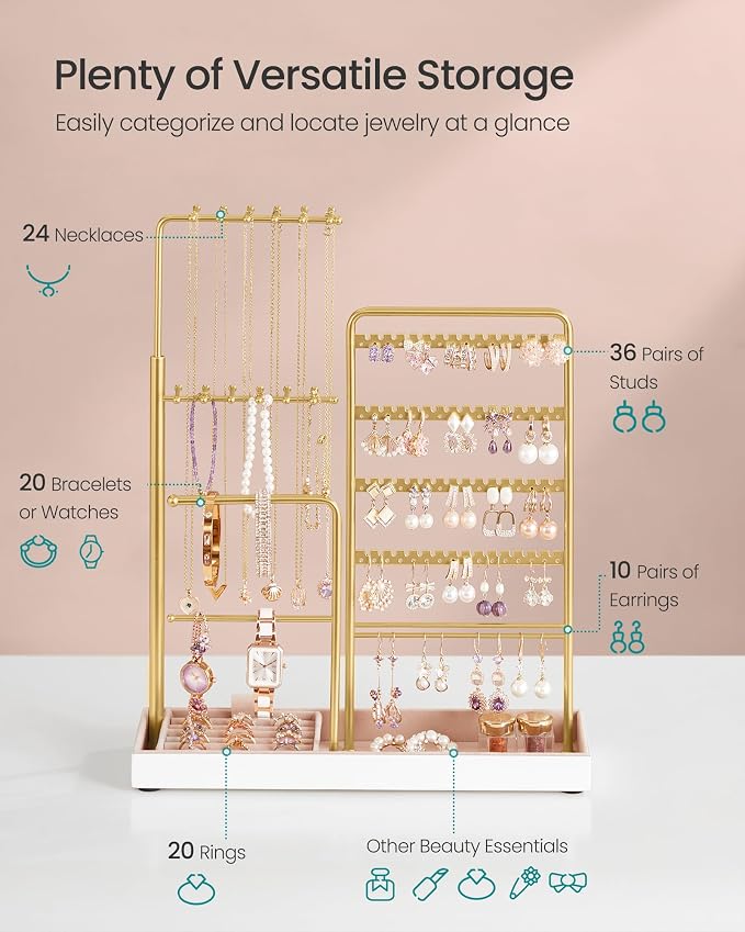 SONGMICS Jewelry Holder, Jewelry Storage Organizer Stand - Image 6
