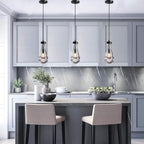 Modern Raindrop Pendant Lights Set of 3, Pendant Lights Kitchen Island 3 Pack, Matte Black Pendant Lights for Bedroom Bathroom, Chandelier for Living Room Hallway, Bulb Included