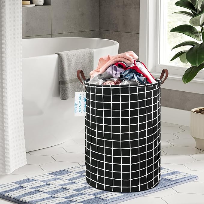 LANGYASHAN Laundry Basket Canvas Fabric Collapsible Organizer Basket - Image 6