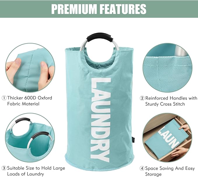 DOKEHOM 125L X-Large Collapsible Washing Laundry Basket Bag - Image 7
