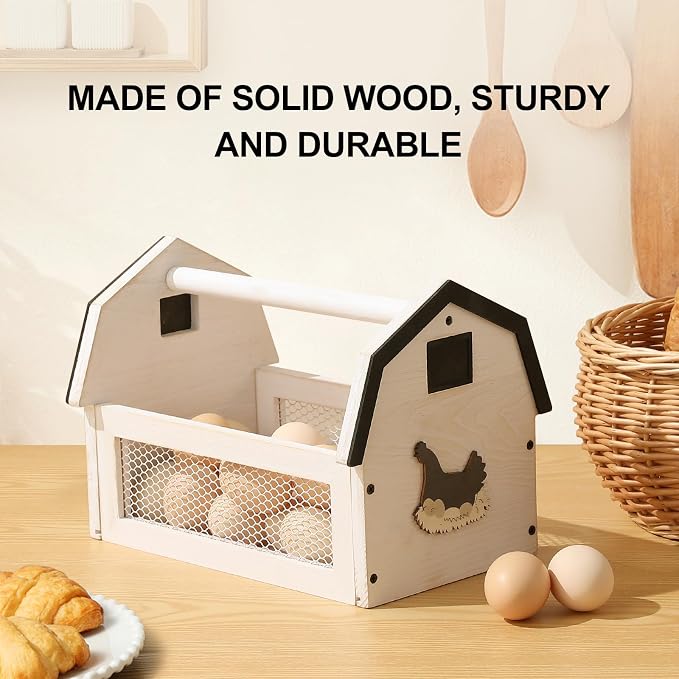 Wood Farmhouse Egg Collecting Basket - Image 3