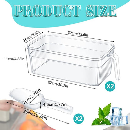 Havawish Ice Storage Bin and Flexible Scoop Set Plastic Freezer Bin - Image 2