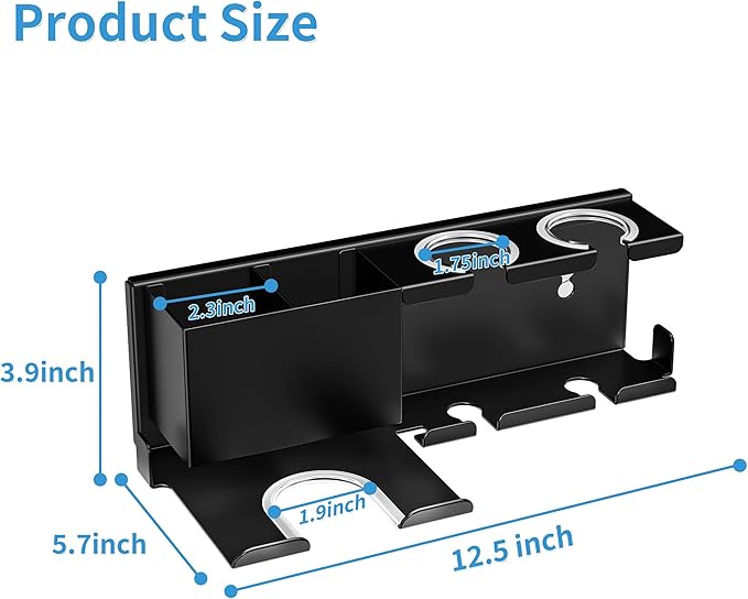 Hair Dryer Holder Wall Mounted, Metal Hair Tools Organizer, Hair Dryer Holder - Image 6