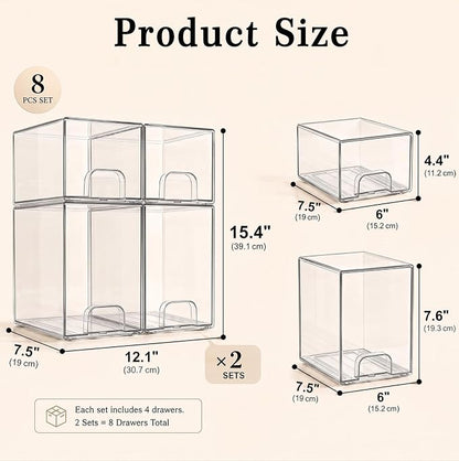 Clear Stackable Storage Drawers: Baby Bottle Storage Organizer, Acrylic Bottles - Image 2