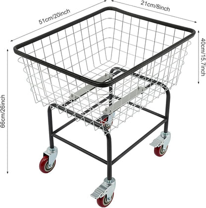 Wire Laundry Cart, 2 Bushel Wire Laundry Basket - Image 7