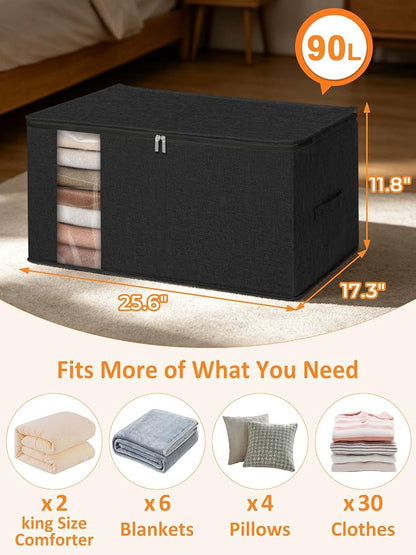 90L Blanket Storage Bags, Extra Large Comforter Storage Bag - Image 5