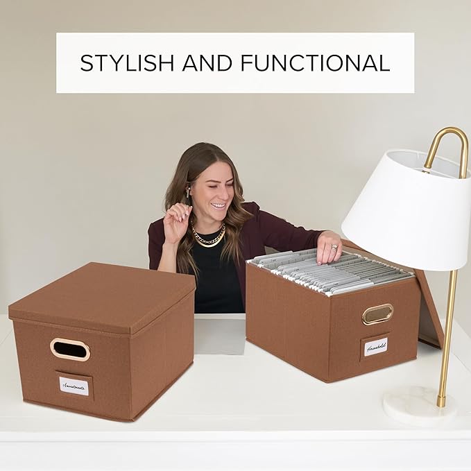 Decorative File Organizer Box Set of 2 - Image 2