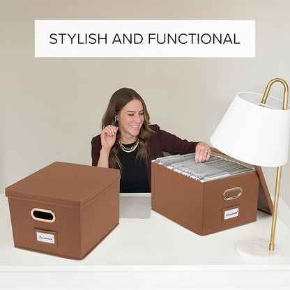 Decorative File Organizer Box Set of 2 - Image 2