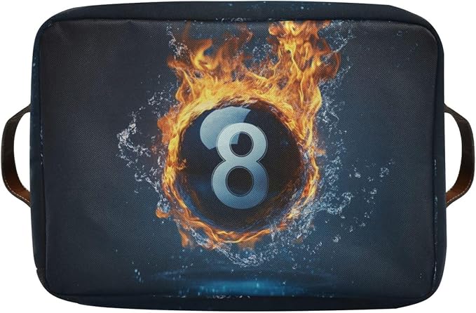 Billiard Ball with The Number 8 Storage Bins Box Foldable Shelf Basket - Image 8