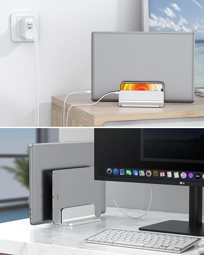 OMOTON Vertical Laptop Stand, Desktop Aluminum Mac Book Stand - Image 6