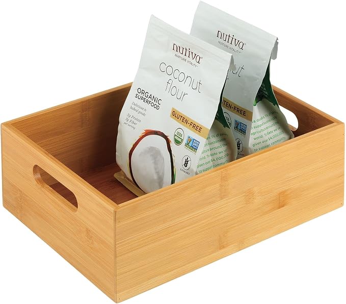 mDesign Bamboo Kitchen Cabinet & Fridge Drawer Organizer Tray by mDesign