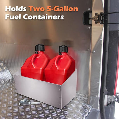 Aluminum Fuel Jug Holder Rack, Gas Can Mount fits Two 5 Gallon Fuel Containers - Image 6