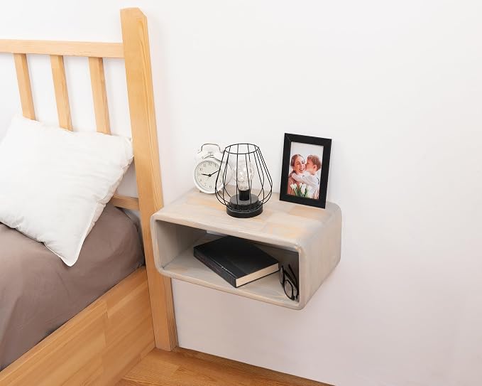 Floating Nightstand Wooden, Bedside Table, Nightstand Shelf, Wall Mounted - Image 4