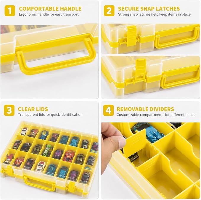 Toy Car Storage Case for Hot Wheels for Matchbox Cars, 48-Slot Organizer | - Image 6