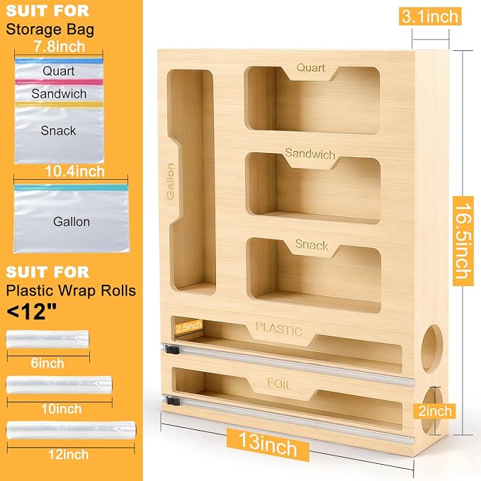 Magnetic Storage Bag Organizer 6 In 1 Ziplock Bag Organizer - Image 3