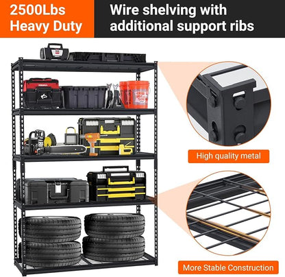 Garage Storage Shelves 5 Tiers, Heavy Duty Storage Shelving Racks - Image 7