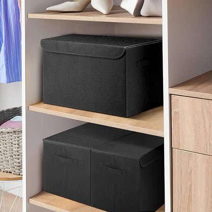 Large 22 Quart Linen Fabric Foldable Storage Bin Cube Organizer Basket - Image 7