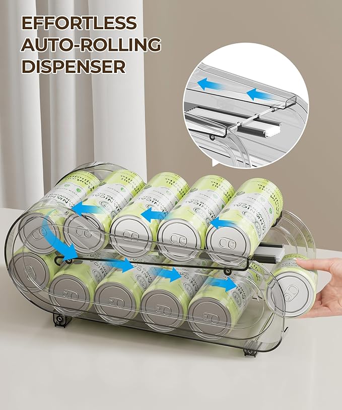 Drink Organizer for Fridge, Soda Can Organizer Dispenser for Refrigerator - Image 3