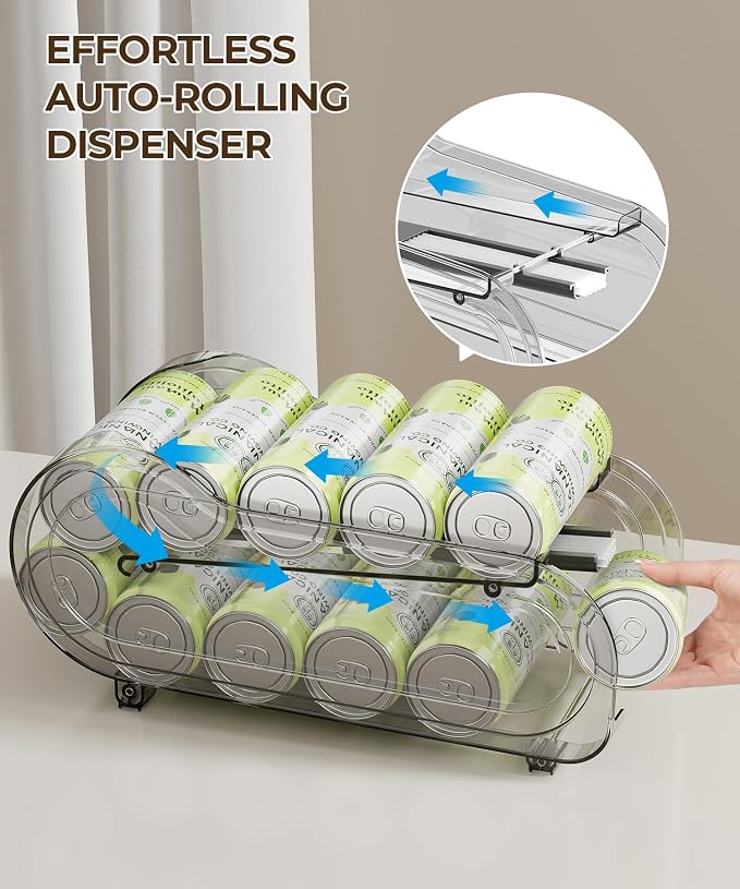Drink Organizer for Fridge, Soda Can Organizer Dispenser for Refrigerator - Image 3