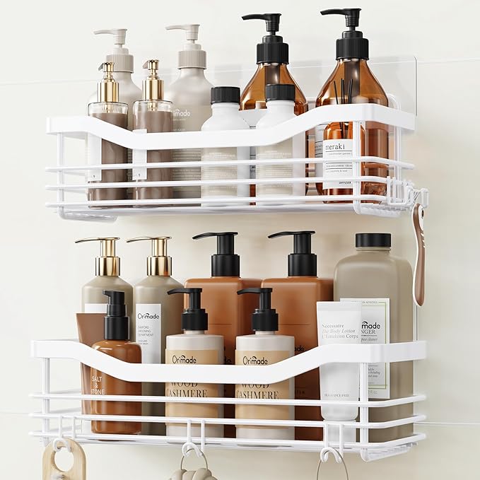 Orimade Shower Caddy Basket Shelf Storage Rack, No Drilling Wall Mounted by Orimade