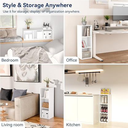 Whitmor 3 Cube Storage Organizer, Small Bookshelf, 3 Cube Shelf Book Shelf - Image 7