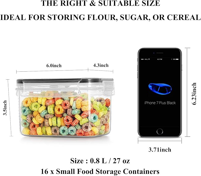 Wildone Cereal & Dry Food Storage Container Set of 16 - Image 3