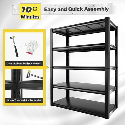 REIBII 2500LBS Garage Shelving 72" H Storage Shelves 39.8" W Metal Shelving - Image 8