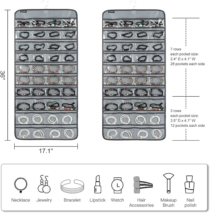 80 Pockets Hanging Jewelry Organizer - Image 2