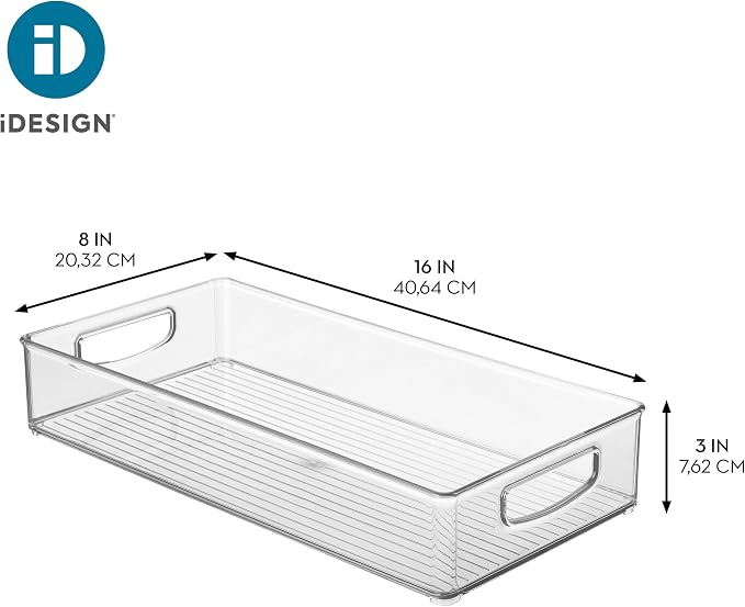 iDesign Stackable Clear Plastic Extra Long Pantry Organizers, - Image 4