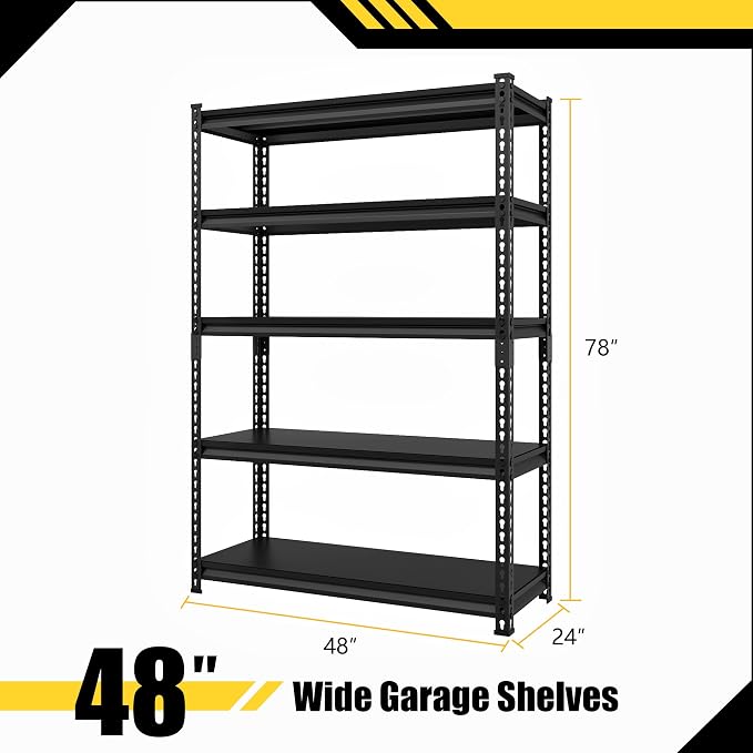 48" W Garage Shelving Heavy Duty，3000LBS Loads Metal Shelving Units and Storage - Image 3
