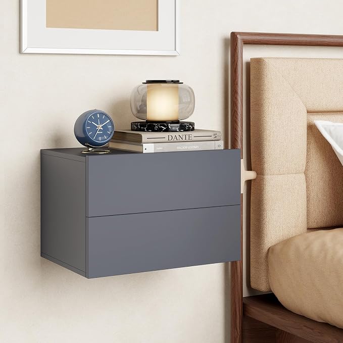 KOMFOTT Floating Nightstand, Wall Mounted Night Stand by KOMFOTT